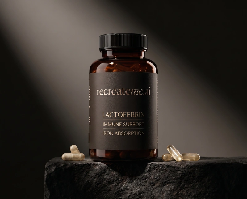 AI-generated Supplements: make a new supplement that has lactoferrin in the style of @recreateme-supplement
