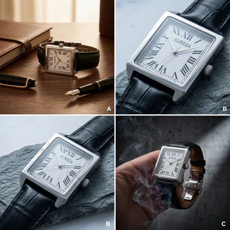 AI-generated: I want to create product photos for my watch. @A @B @C